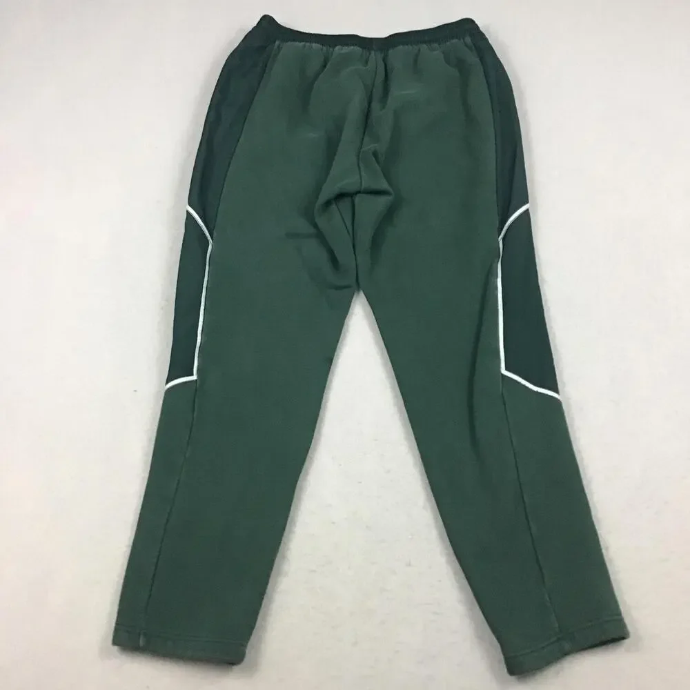 Adidas Pants Men XL Green Track Pants Fleece Lined Side Stripe Slim XL